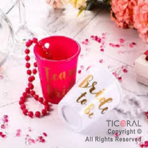 VASOS COLGANTE SHOT BRIDE FUCSIA X 6 UNIDADES x 1